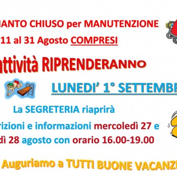 CHIUSURA ESTATE 2025